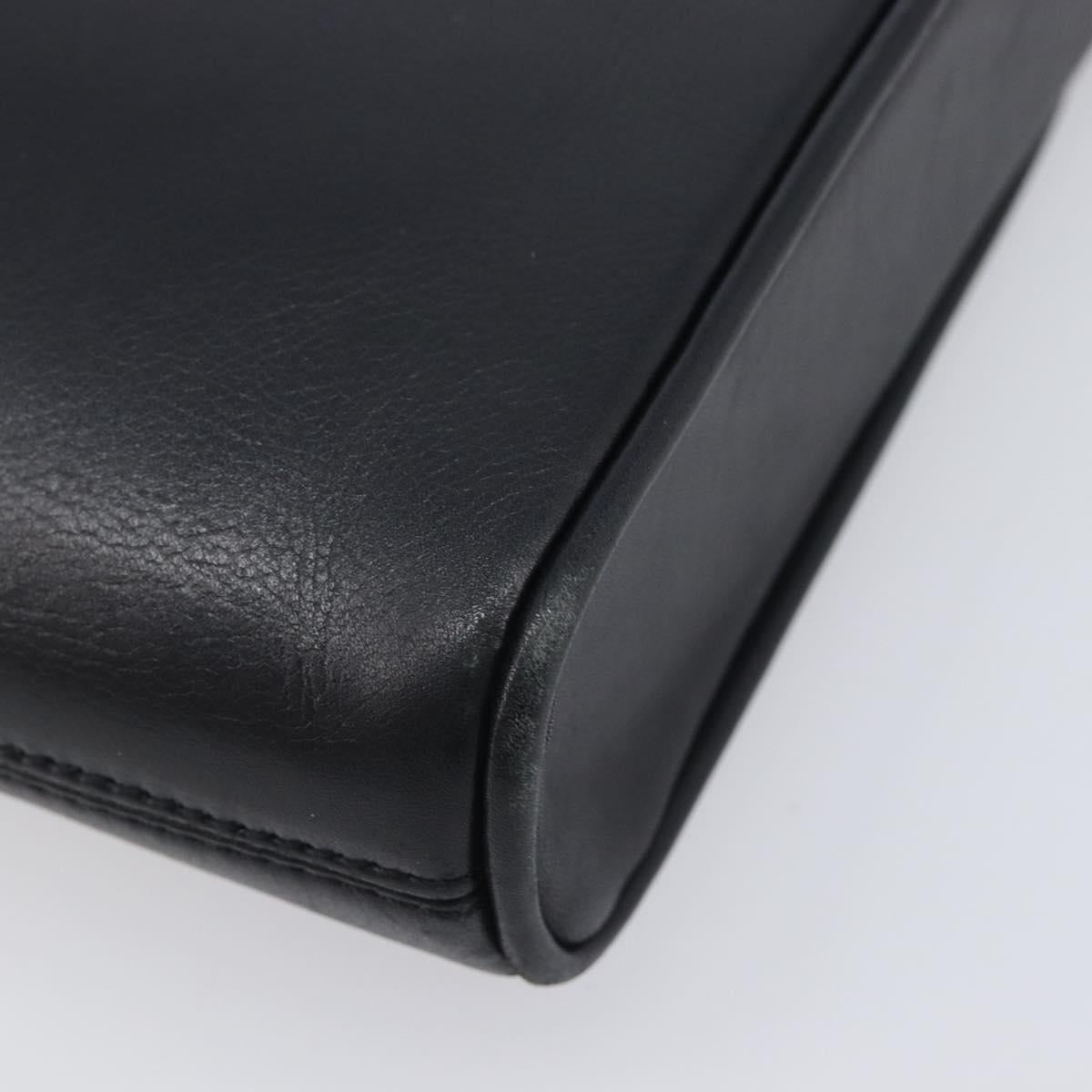 CELINE Shoulder Bag Leather Black Auth 208500A