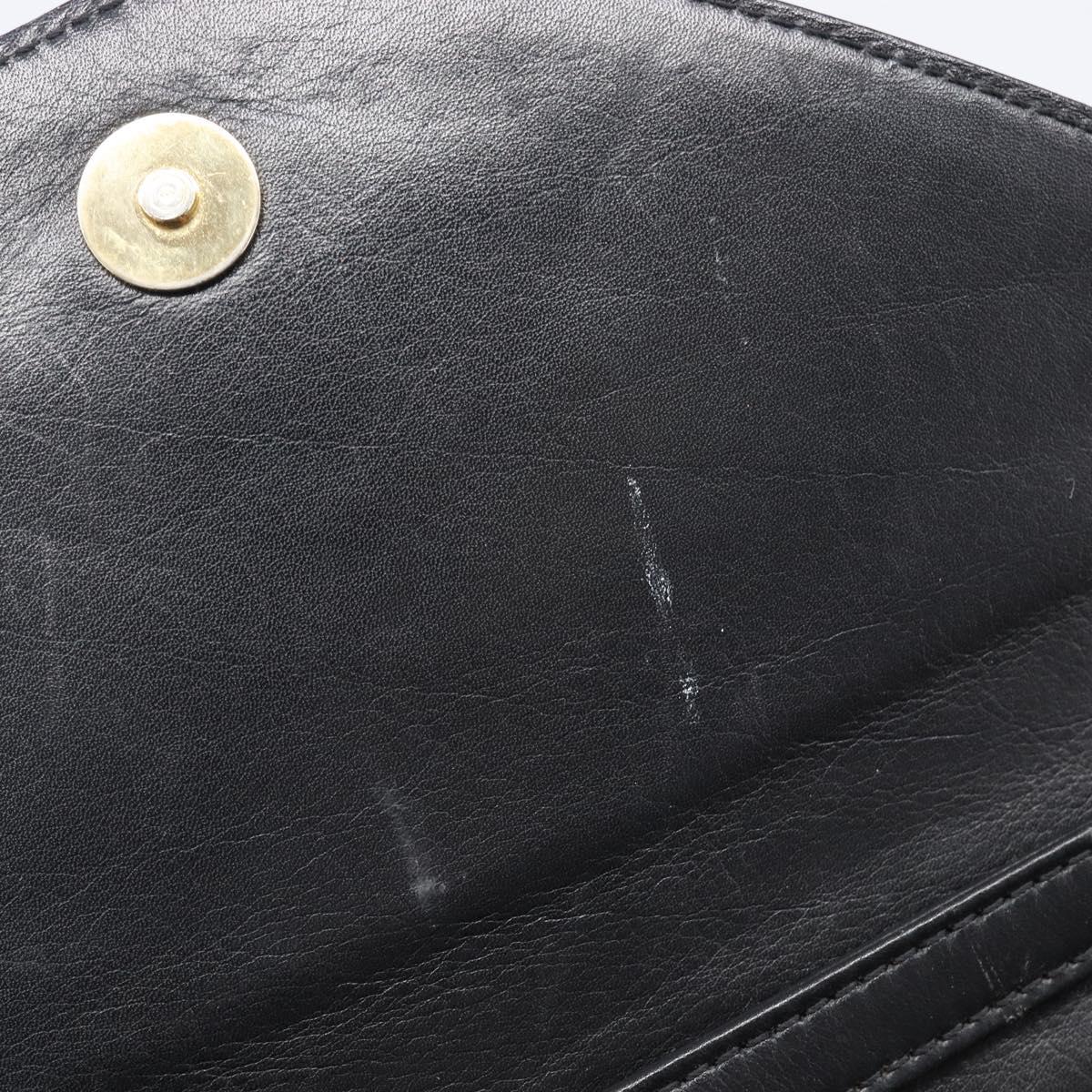 CELINE Shoulder Bag Leather Black Auth 208500A