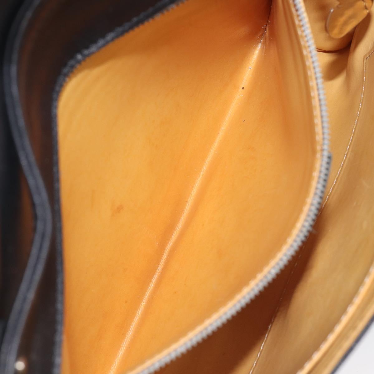 CELINE Shoulder Bag Leather Black Auth 208500A