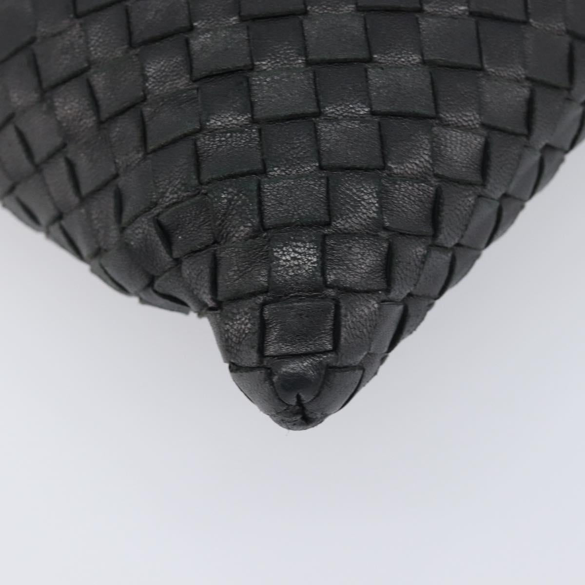 Bottega Veneta INTRECCIATO Shoulder Bag Leather Black Auth 208503V