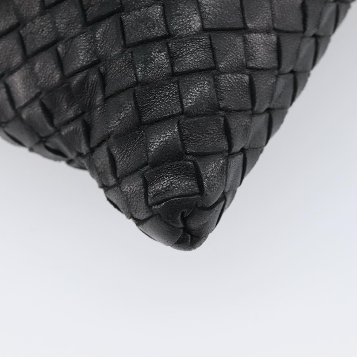 Bottega Veneta INTRECCIATO Shoulder Bag Leather Black Auth 208503V