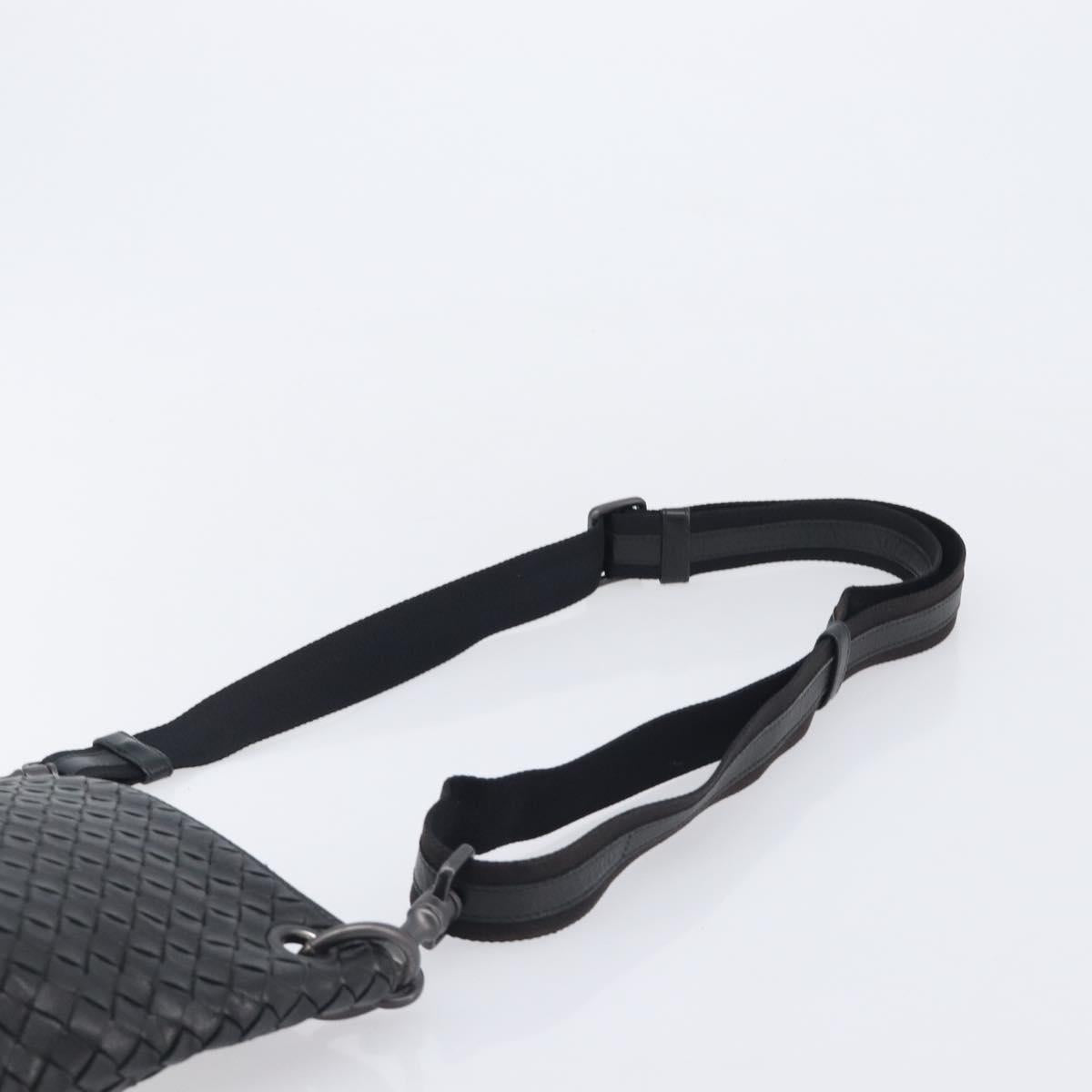 Bottega Veneta INTRECCIATO Shoulder Bag Leather Black Auth 208503V