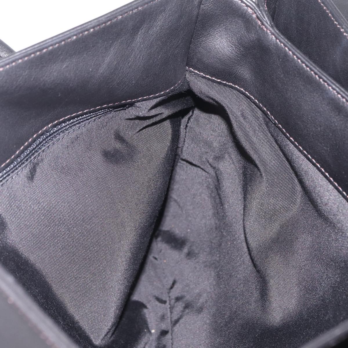 CHANEL Hand Bag Lamb Skin Black CC Auth 208505SAV