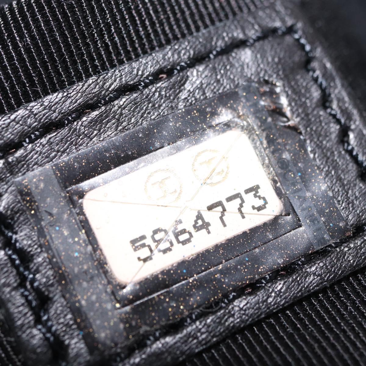 CHANEL Hand Bag Lamb Skin Black CC Auth 208505SAV