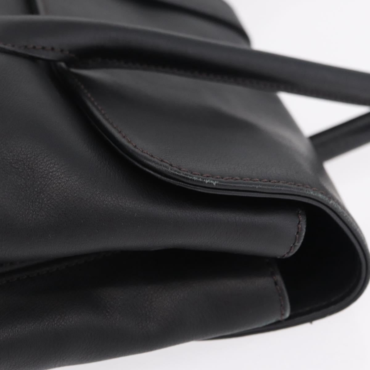 CHANEL Hand Bag Lamb Skin Black CC Auth 208505SAV