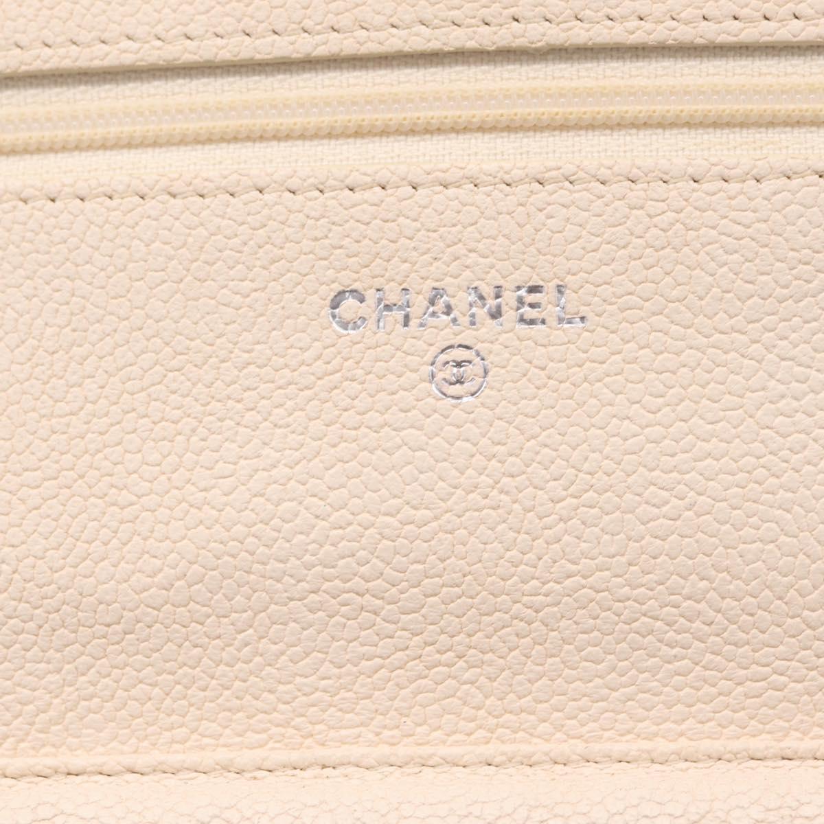 CHANEL Chain Shoulder Bag Canvas Navy Silver CC Auth 208513A
