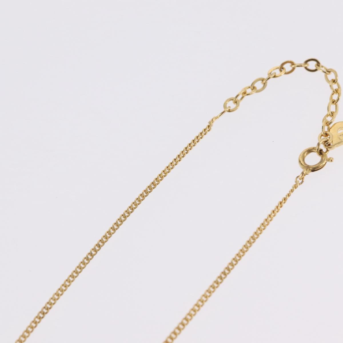Christian Dior Necklace Metal Gold Tone Auth 208529V