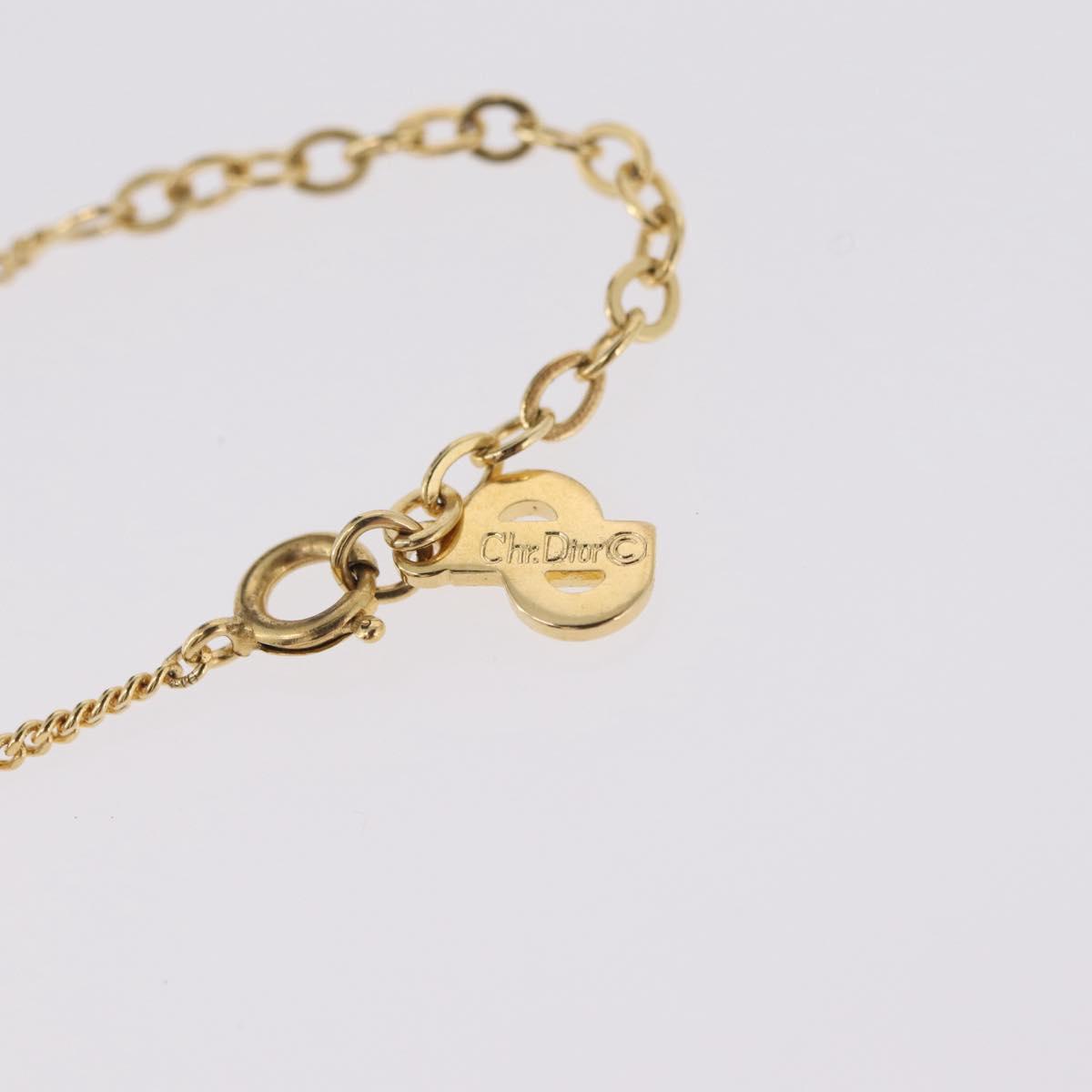 Christian Dior Necklace Metal Gold Tone Auth 208529V