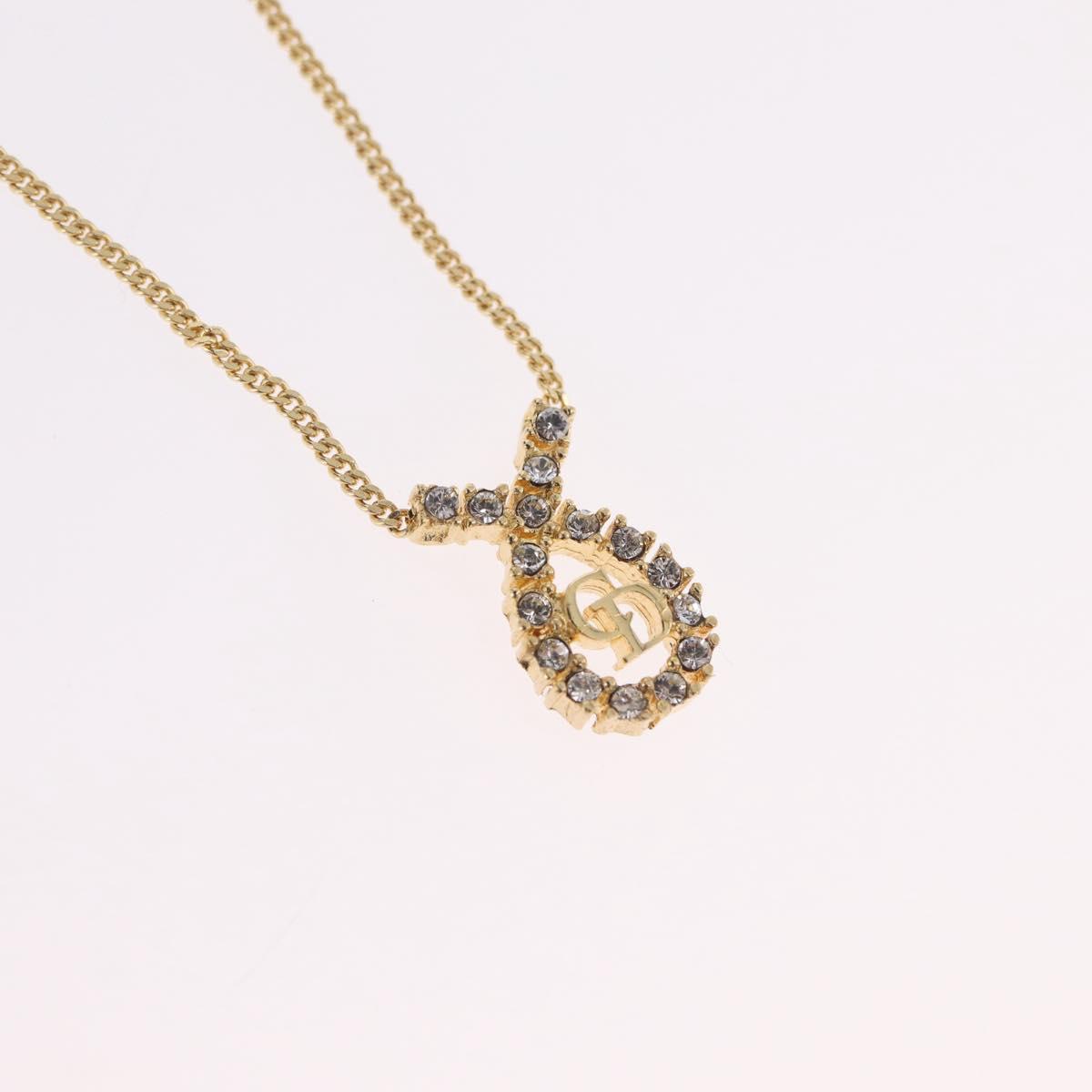 Christian Dior Necklace Metal Gold Tone Auth 208529V