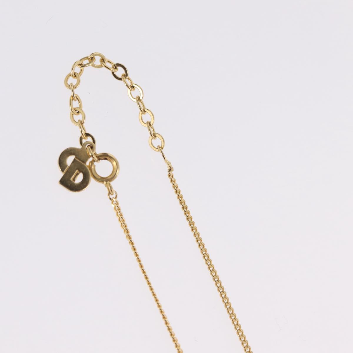 Christian Dior Necklace Metal Gold Tone Auth 208529V