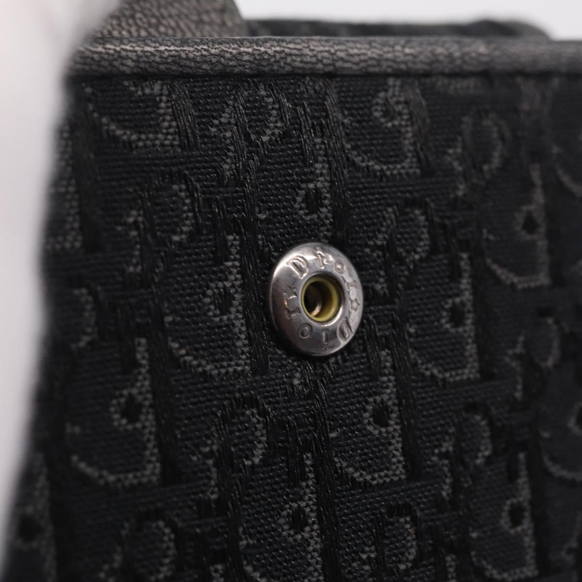 Christian Dior Trotter Canvas Wallet Black Silver Auth 208541V
