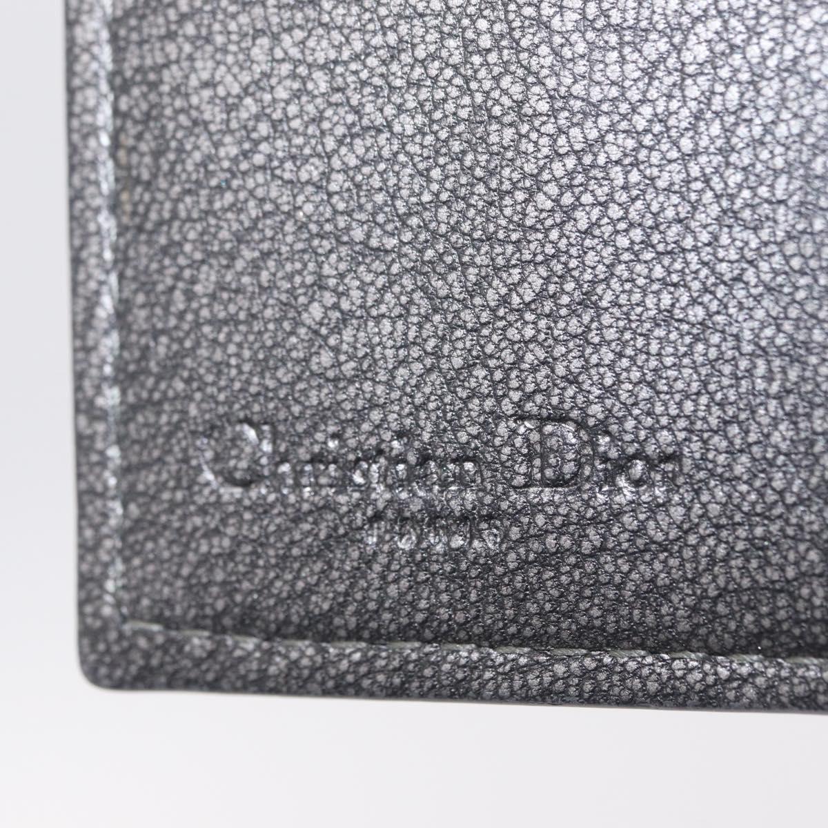 Christian Dior Trotter Canvas Wallet Black Silver Auth 208541V