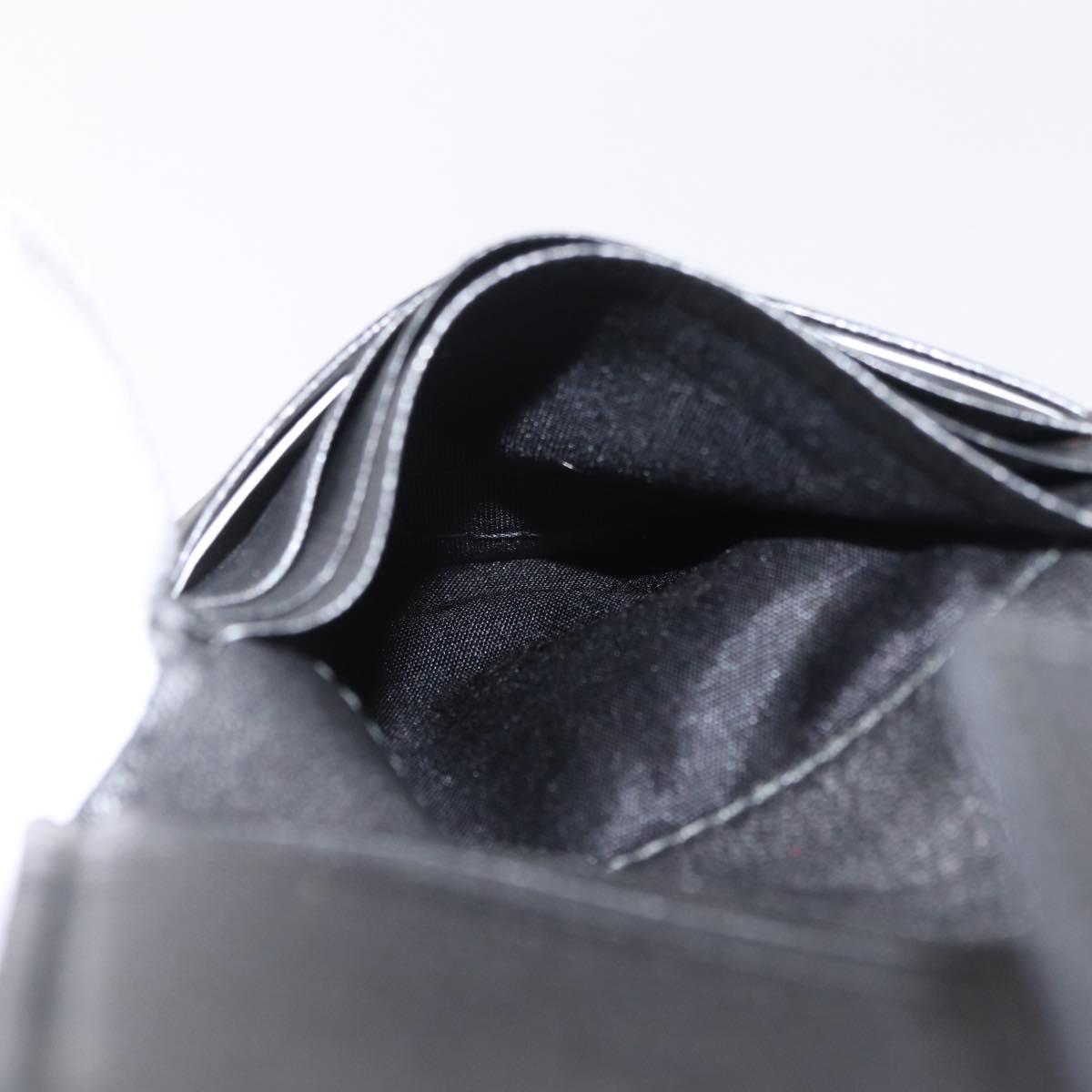 Christian Dior Trotter Canvas Wallet Black Silver Auth 208541V