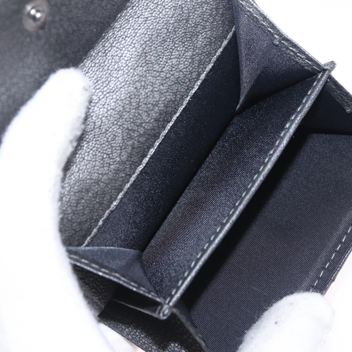 Christian Dior Trotter Canvas Wallet Black Silver Auth 208541V