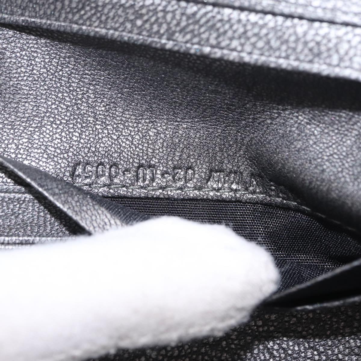 Christian Dior Trotter Canvas Wallet Black Silver Auth 208541V