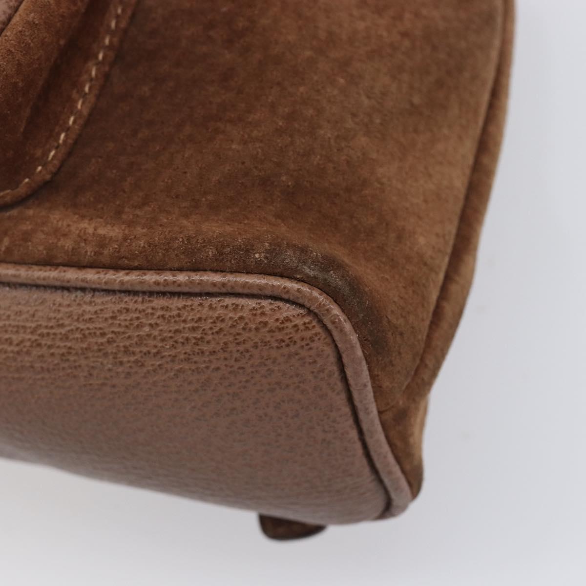 GUCCI Bamboo Backpack Suede Brown Gold Tone 003 1998 0030 Auth 208542