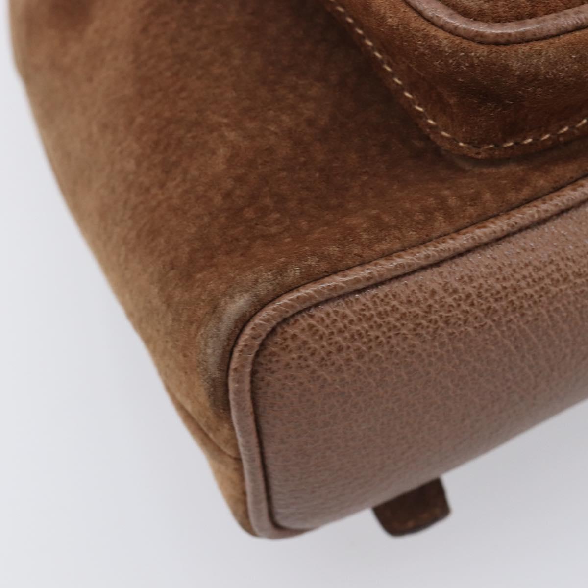 GUCCI Bamboo Backpack Suede Brown Gold Tone 003 1998 0030 Auth 208542