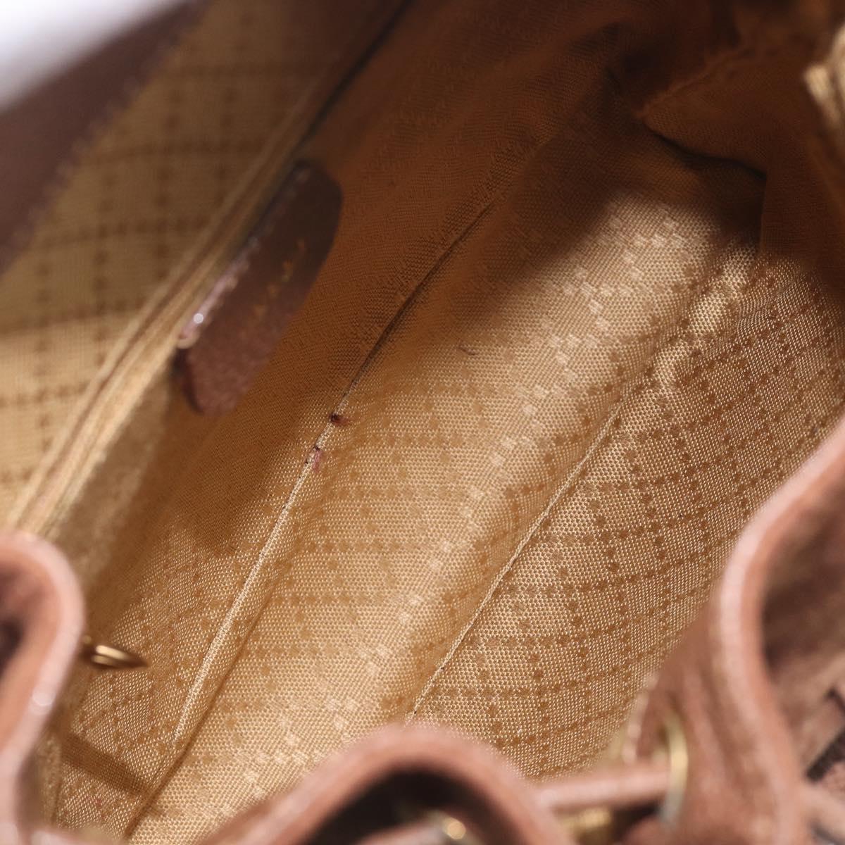 GUCCI Bamboo Backpack Suede Brown Gold Tone 003 1998 0030 Auth 208542