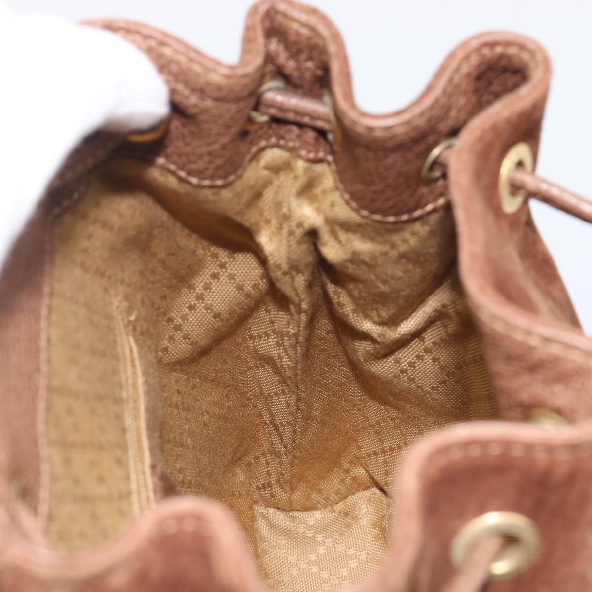 GUCCI Bamboo Backpack Suede Brown Gold Tone 003 1998 0030 Auth 208542