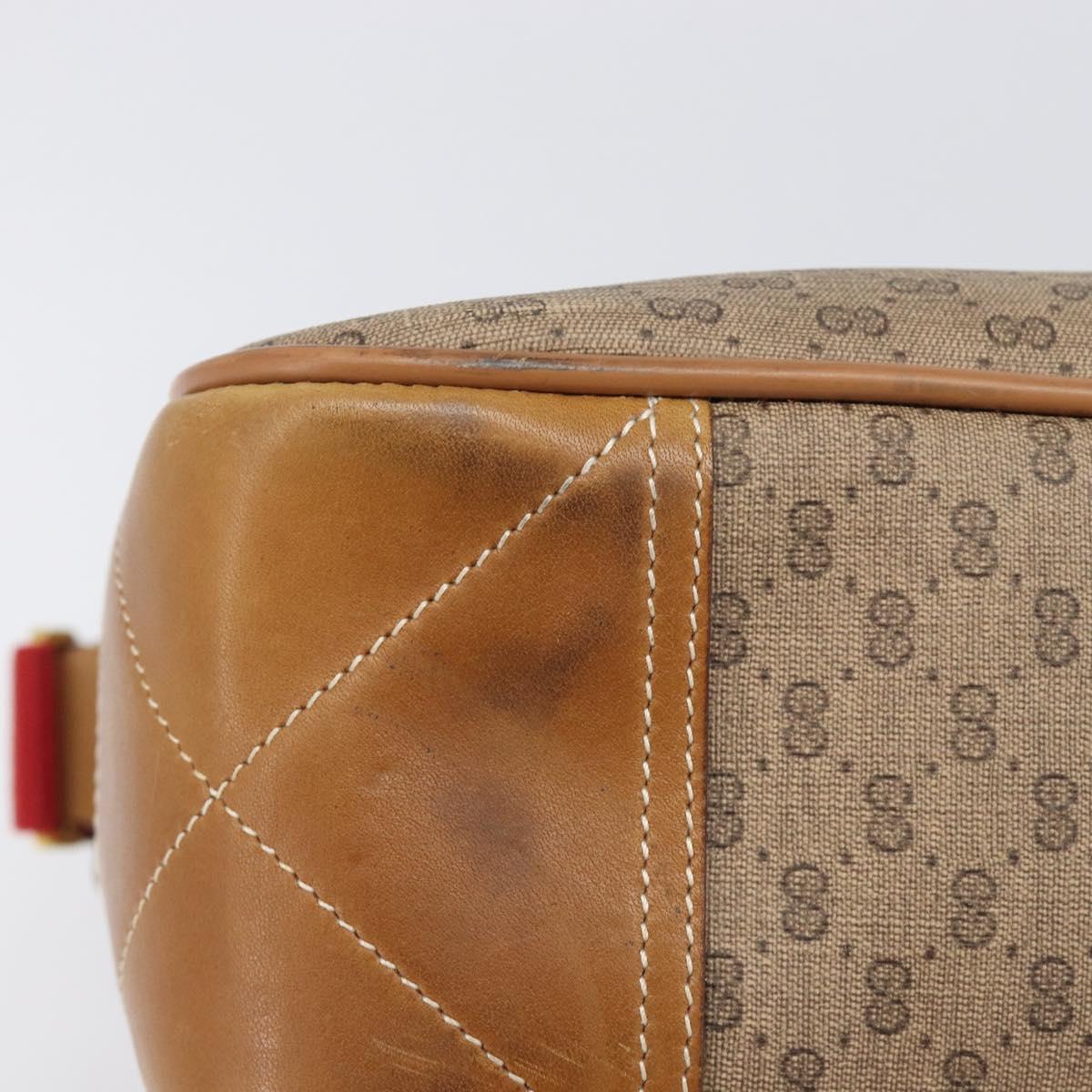 GUCCI Micro GG Web Sherry Line Shoulder Bag PVC Beige 019 43 0107 Auth 208544A