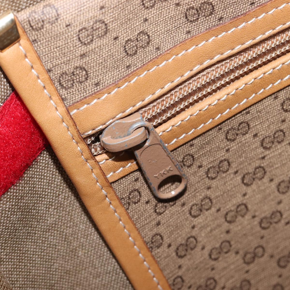 GUCCI Micro GG Web Sherry Line Shoulder Bag PVC Beige 019 43 0107 Auth 208544A