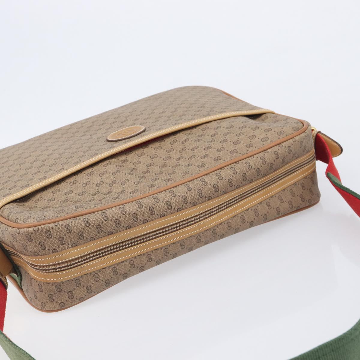 GUCCI Micro GG Web Sherry Line Shoulder Bag PVC Beige 019 43 0107 Auth 208544A