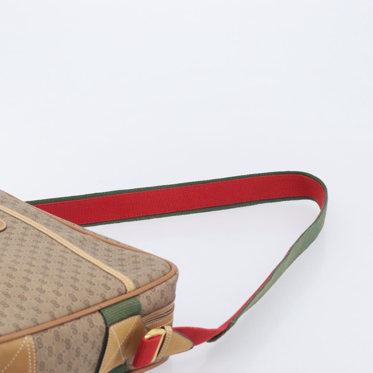 GUCCI Micro GG Web Sherry Line Shoulder Bag PVC Beige 019 43 0107 Auth 208544A