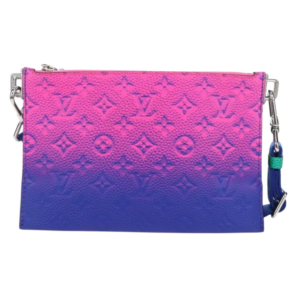 LOUIS VUITTON Taurillon Clemence Illusion Trio Pouch NM M59680 Auth 208551SM