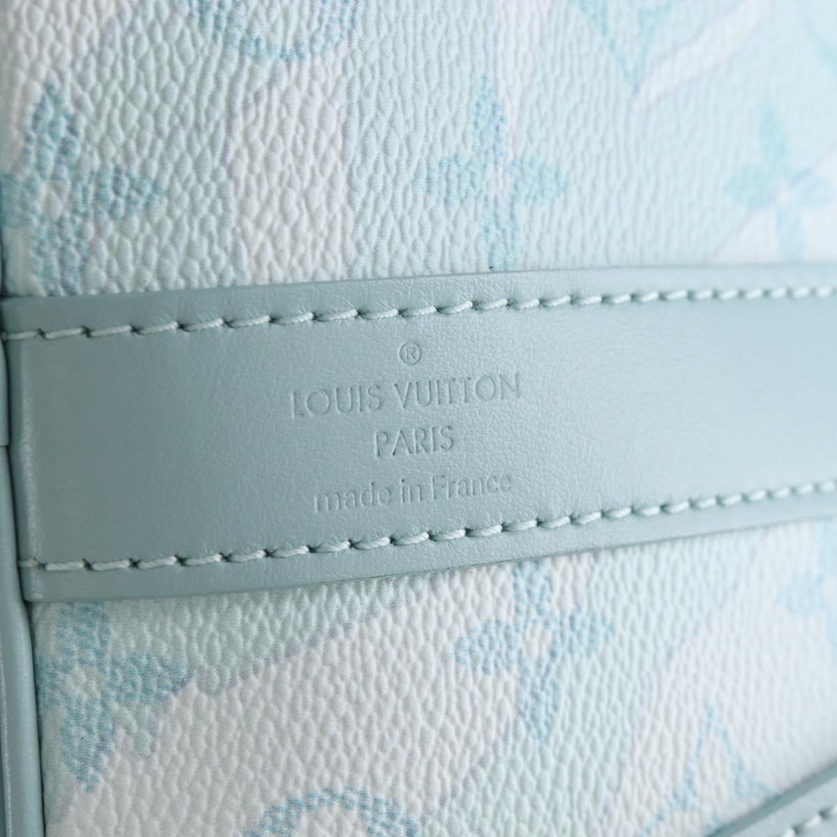 LOUIS VUITTON Aqua Garden Keepall Bandouliere 50 Bag M22570 LV Auth 208560SM