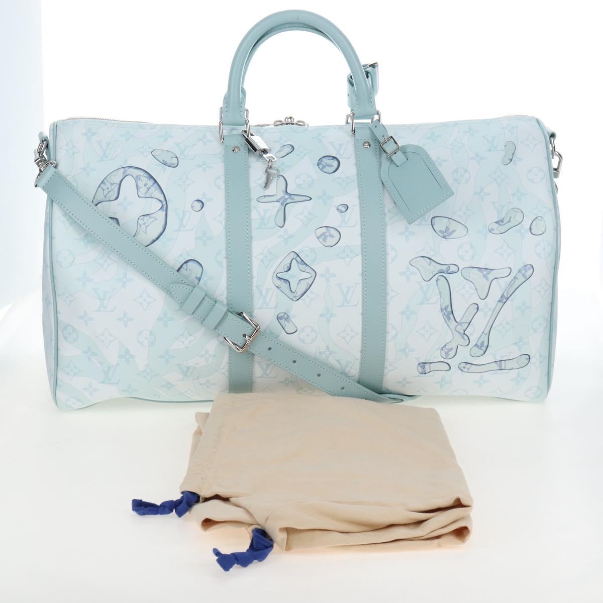 LOUIS VUITTON Aqua Garden Keepall Bandouliere 50 Bag M22570 LV Auth 208560SM