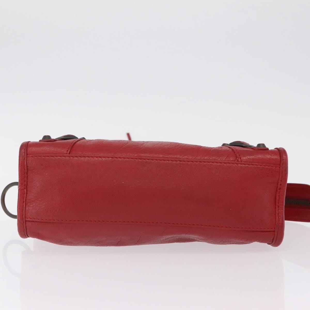 Balenciaga Mini City Hand Bag Leather Red 300295 Auth 208564V