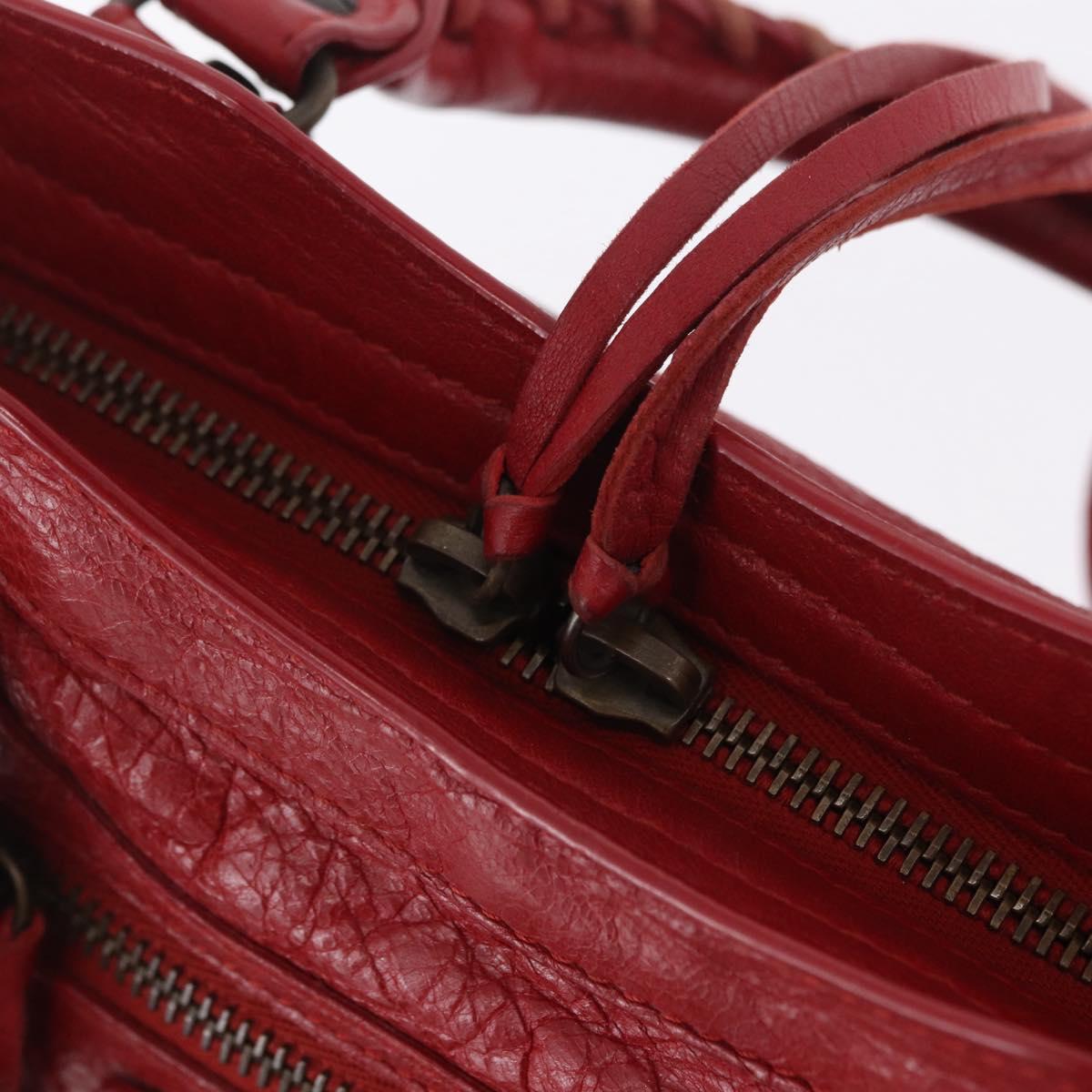 Balenciaga Mini City Hand Bag Leather Red 300295 Auth 208564V