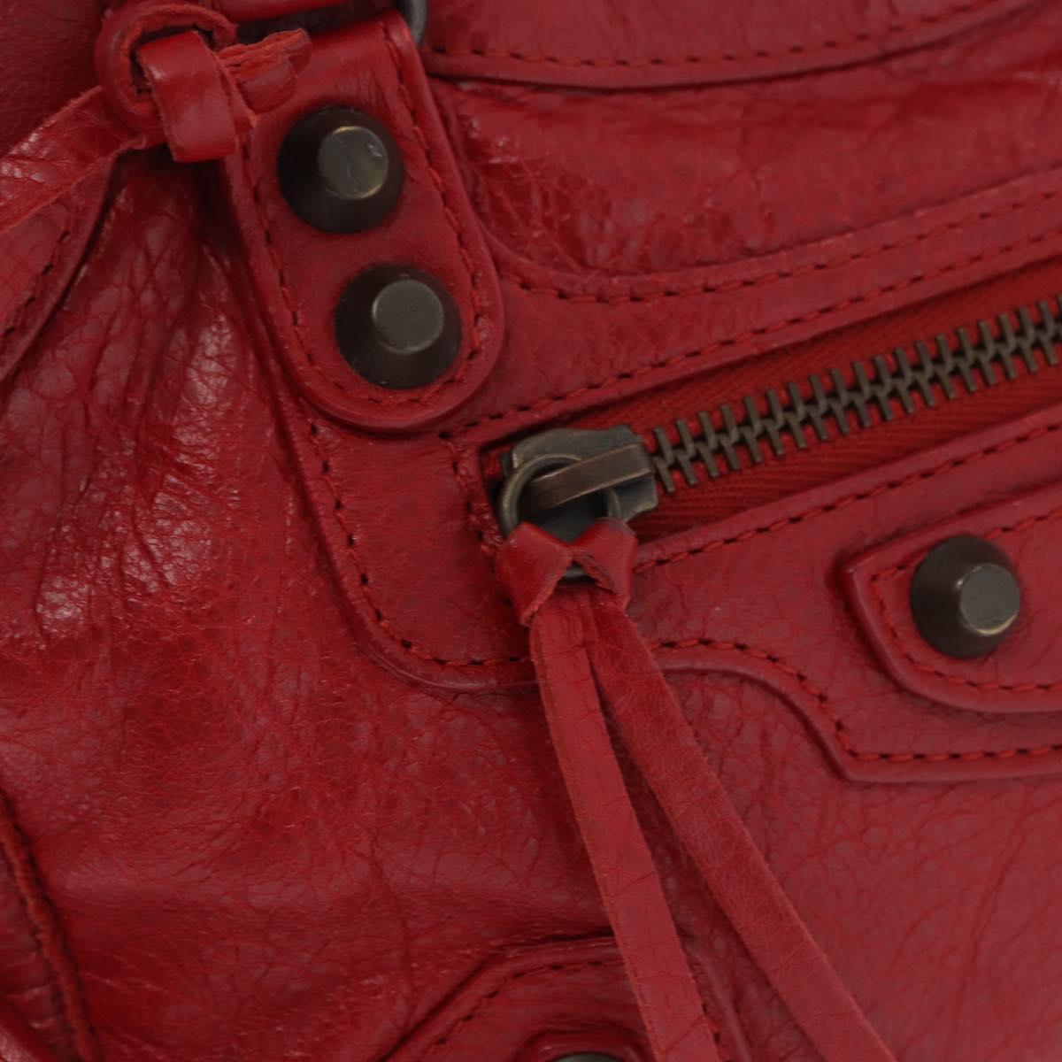 Balenciaga Mini City Hand Bag Leather Red 300295 Auth 208564V