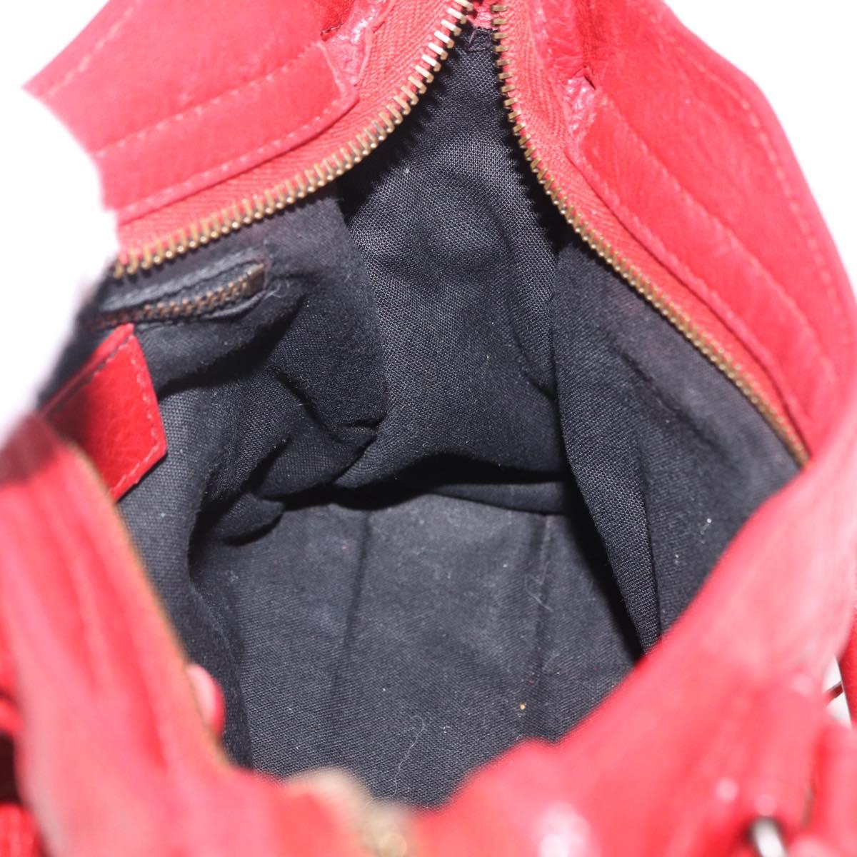 Balenciaga Mini City Hand Bag Leather Red 300295 Auth 208564V