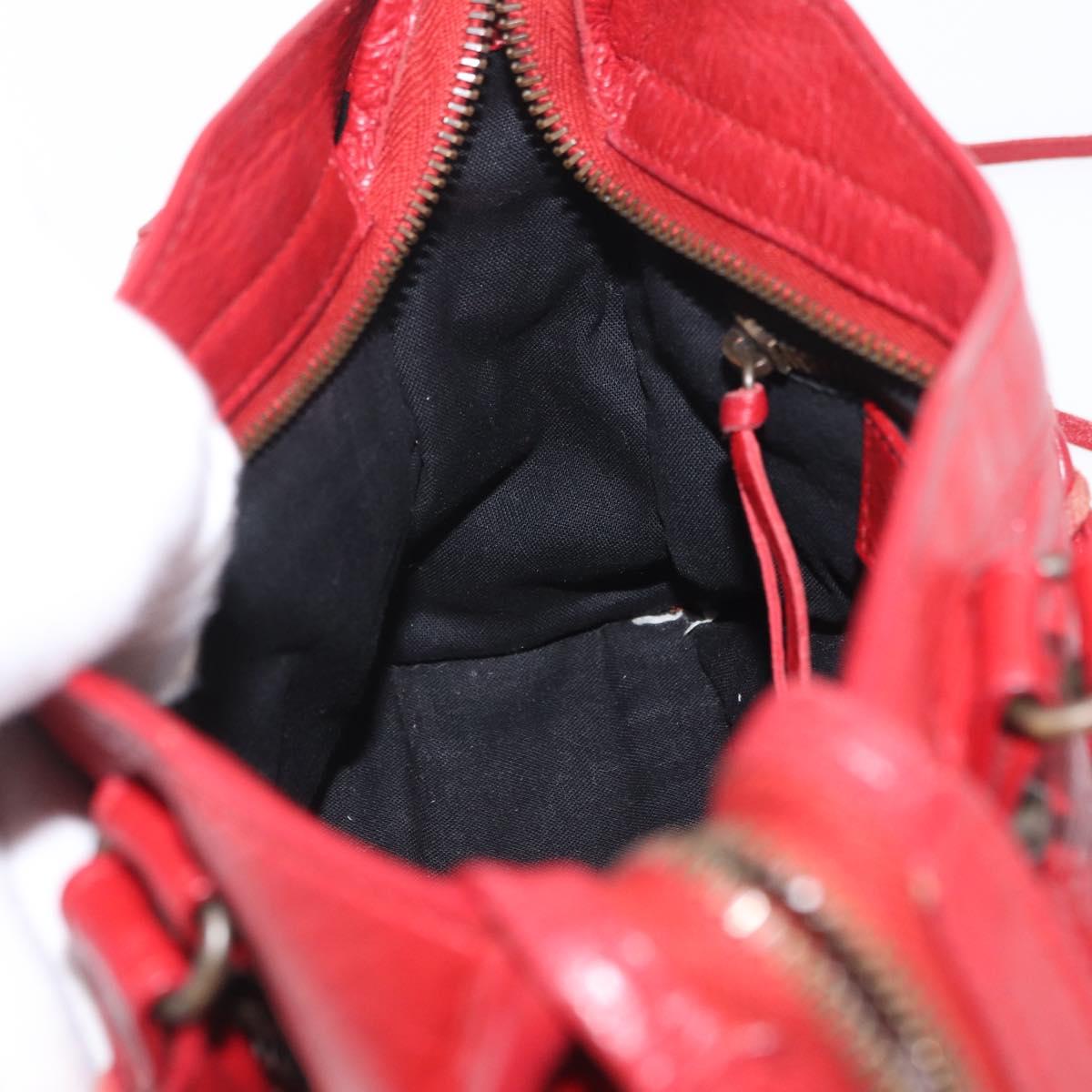 Balenciaga Mini City Hand Bag Leather Red 300295 Auth 208564V