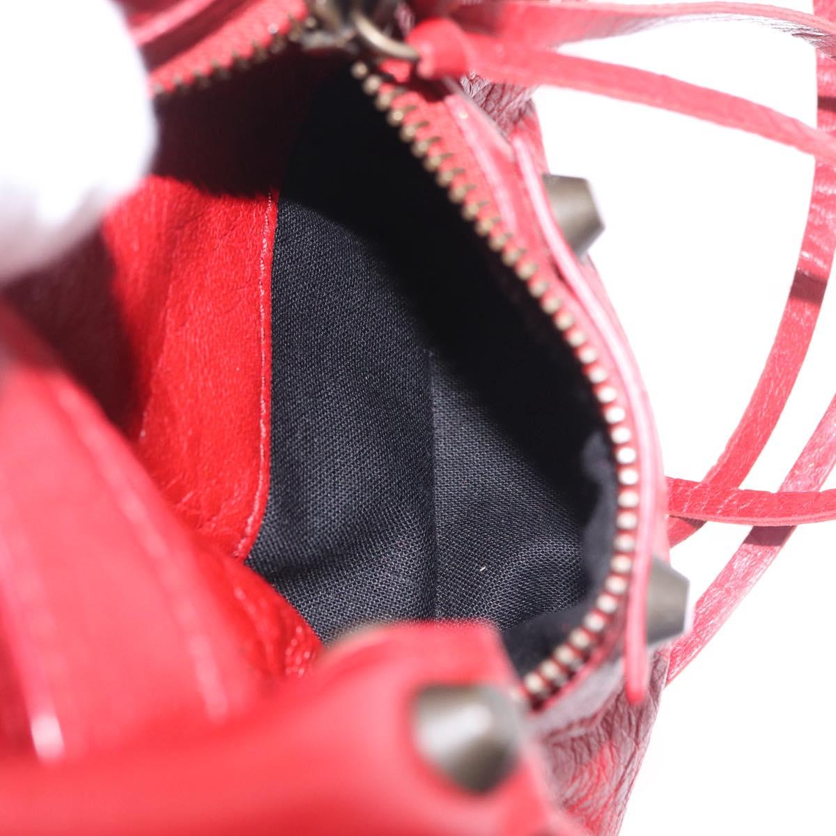 Balenciaga Mini City Hand Bag Leather Red 300295 Auth 208564V