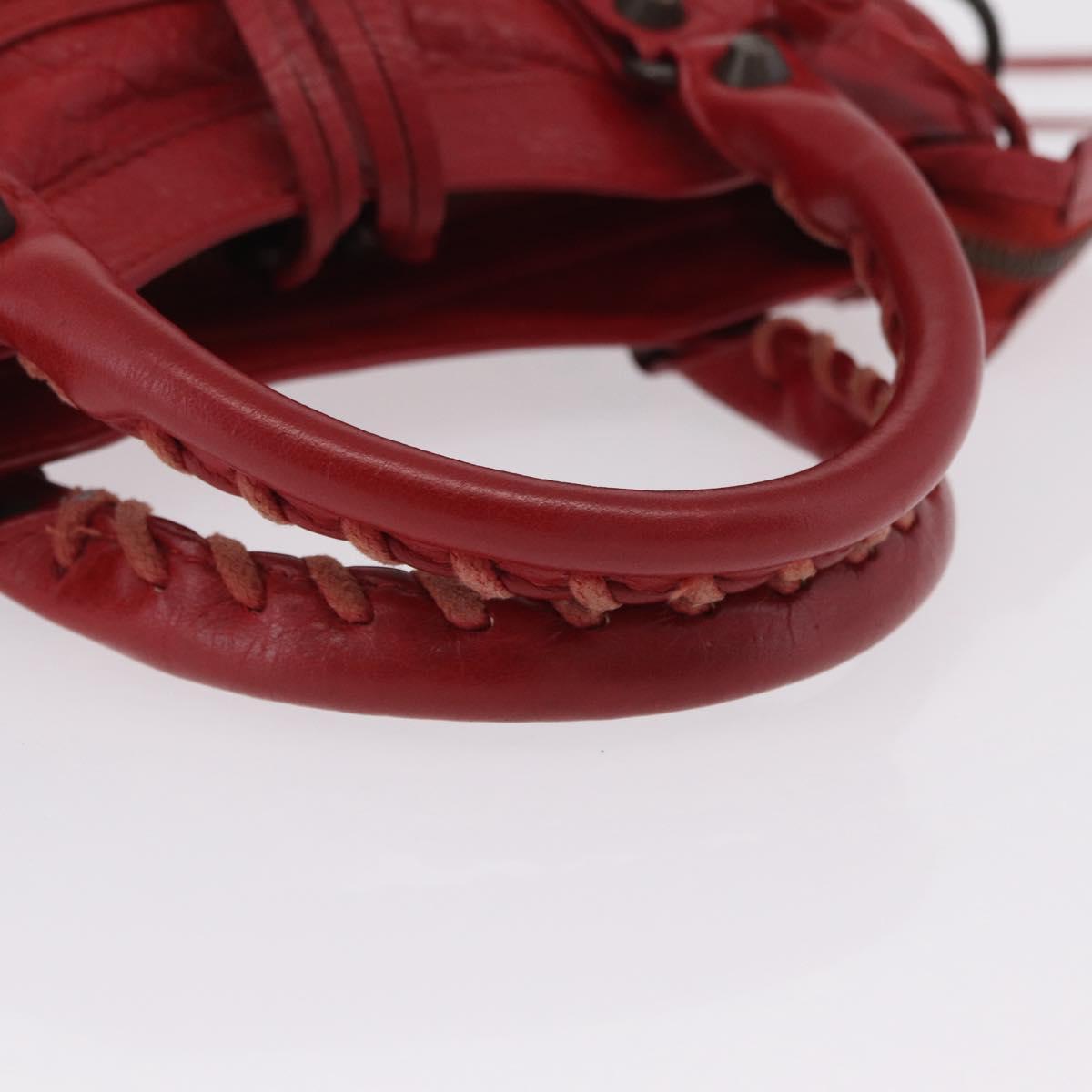 Balenciaga Mini City Hand Bag Leather Red 300295 Auth 208564V