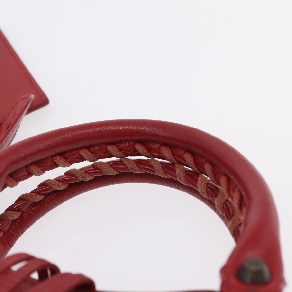 Balenciaga Mini City Hand Bag Leather Red 300295 Auth 208564V