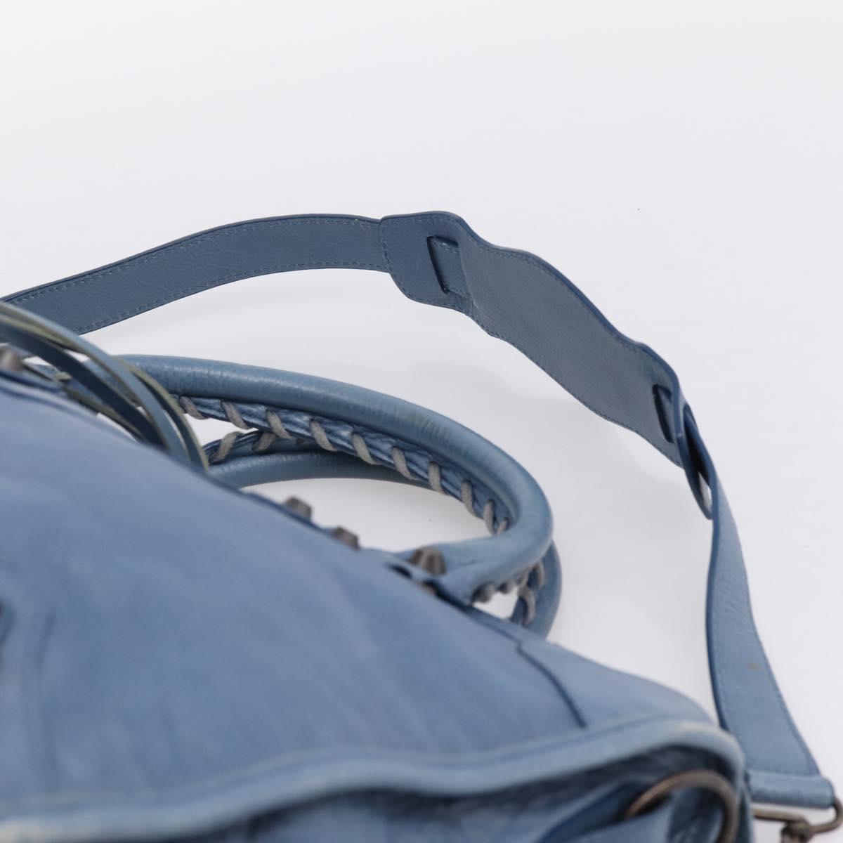 Balenciaga The City Hand Bag Leather 2way Blue 115748 Auth 208567V