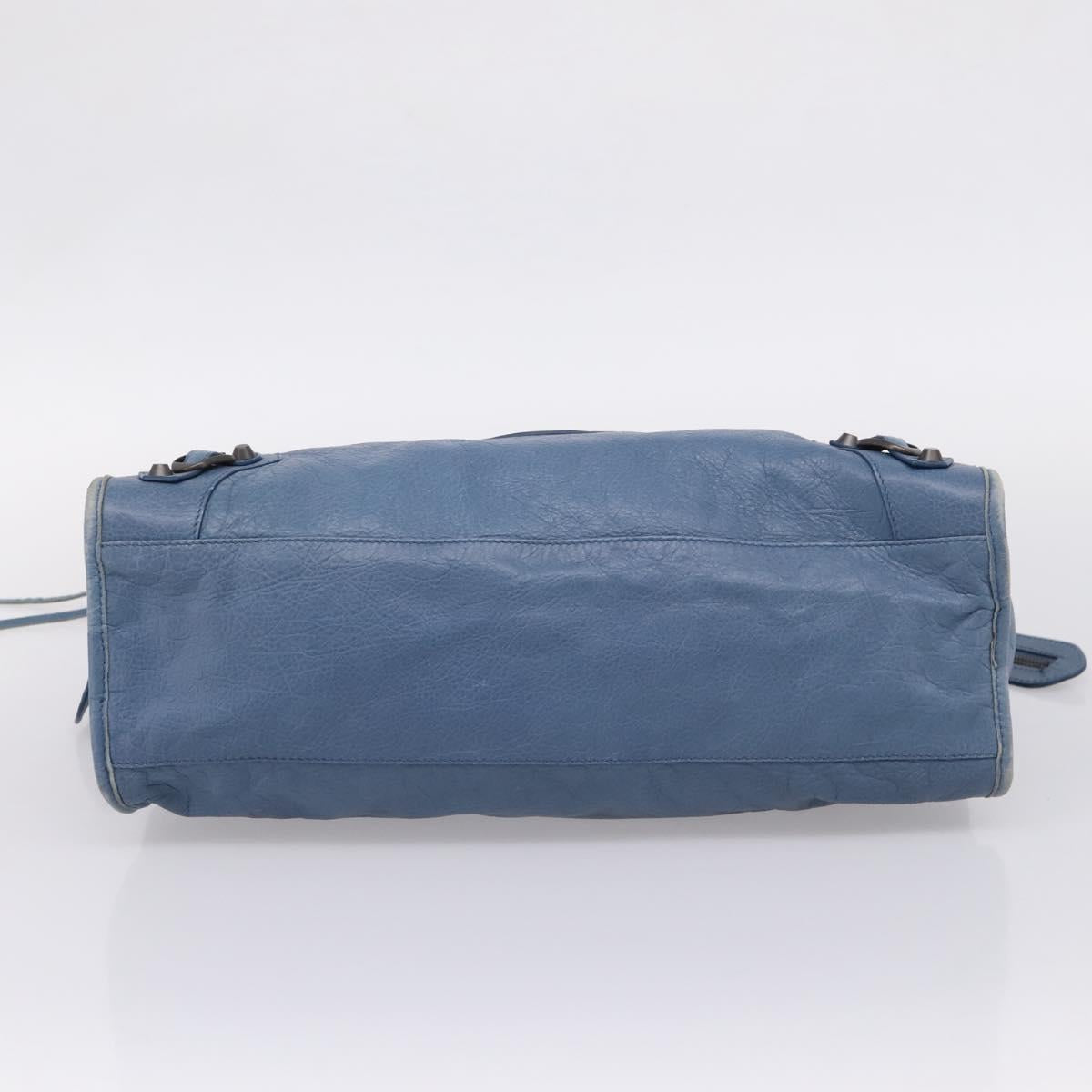 Balenciaga The City Hand Bag Leather 2way Blue 115748 Auth 208567V