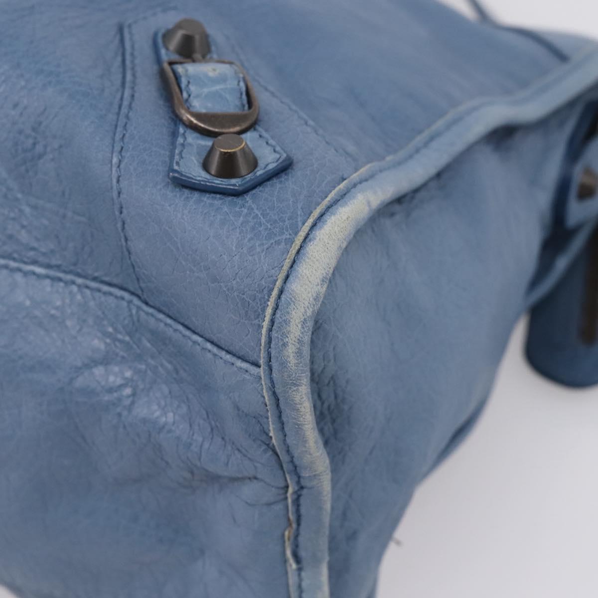 Balenciaga The City Hand Bag Leather 2way Blue 115748 Auth 208567V