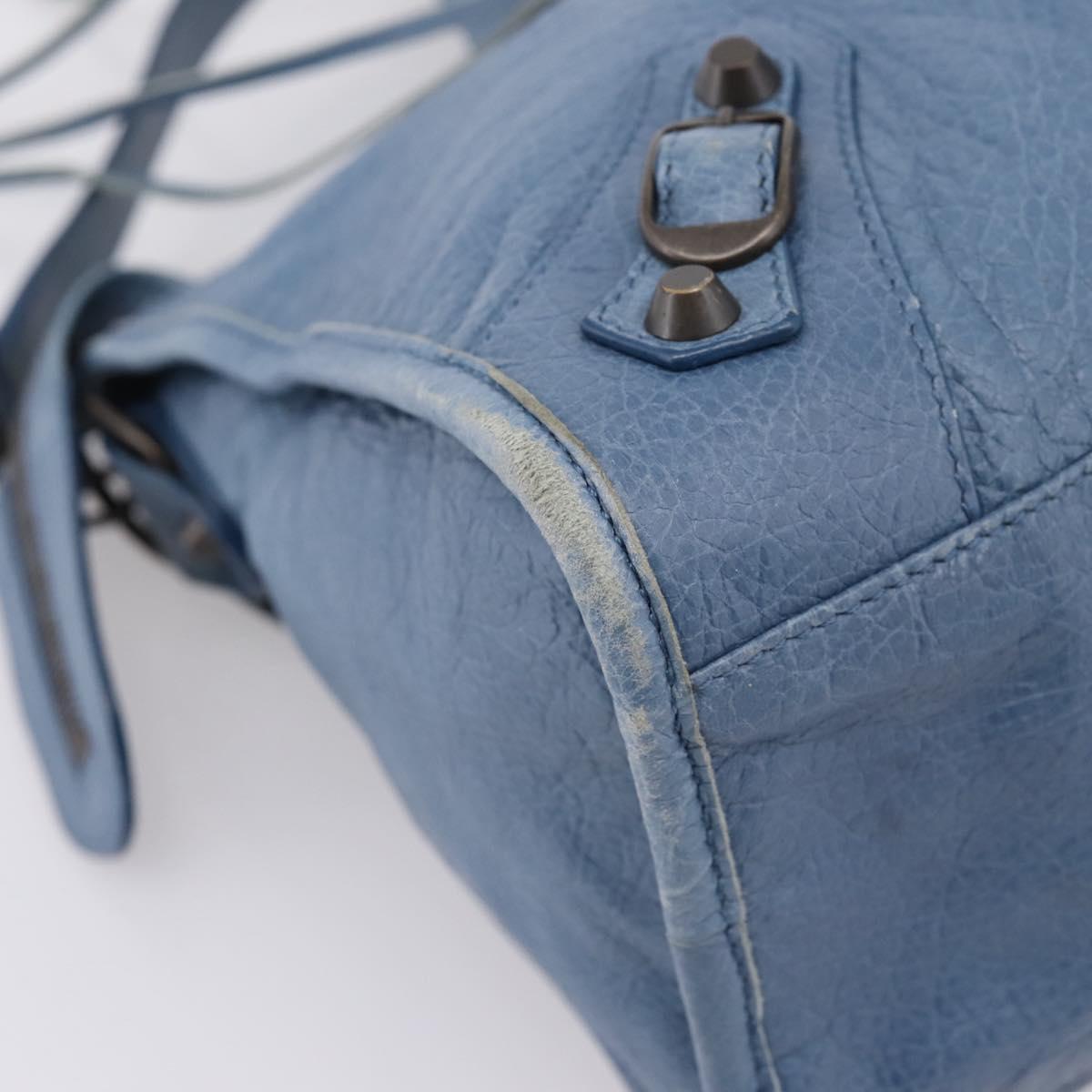 Balenciaga The City Hand Bag Leather 2way Blue 115748 Auth 208567V