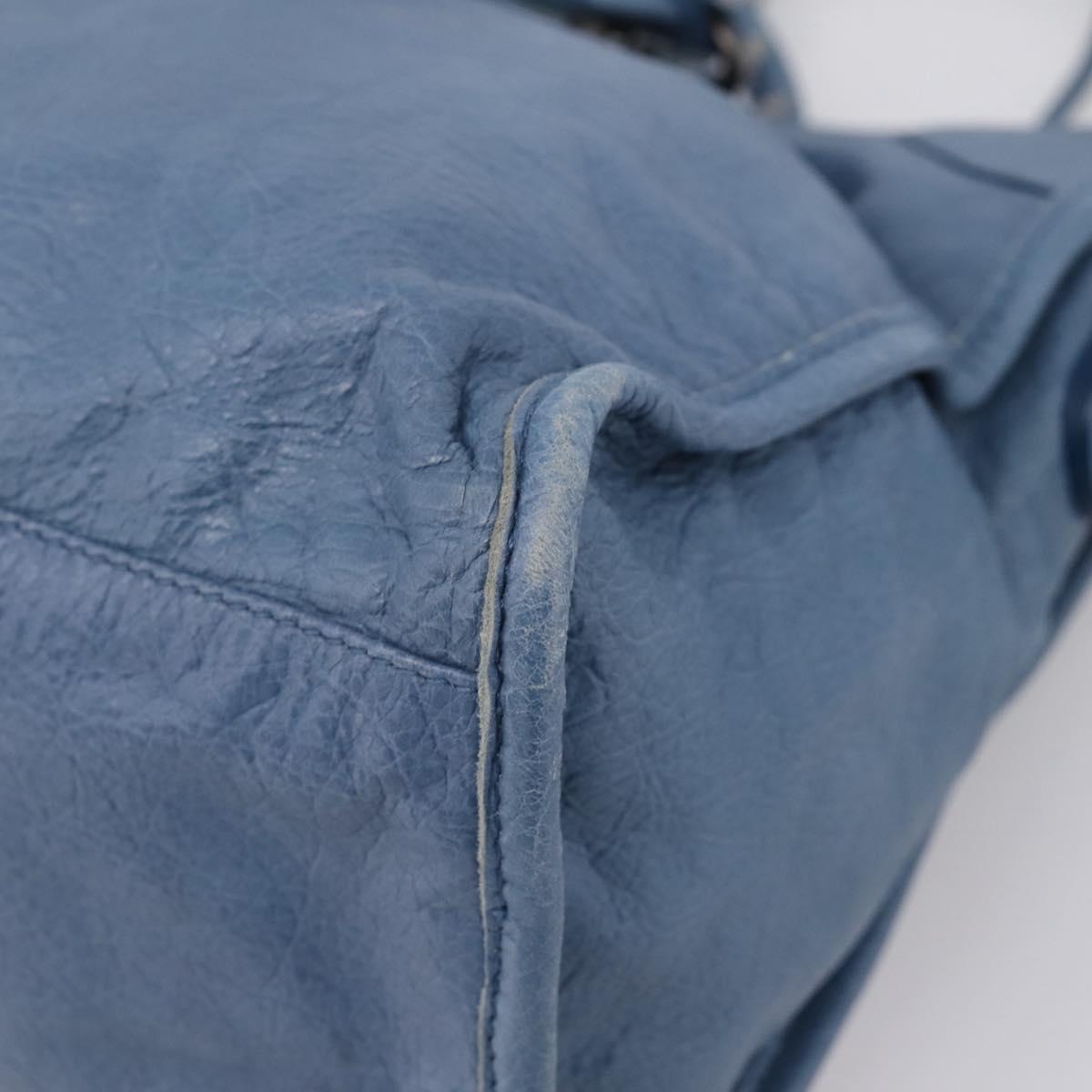 Balenciaga The City Hand Bag Leather 2way Blue 115748 Auth 208567V