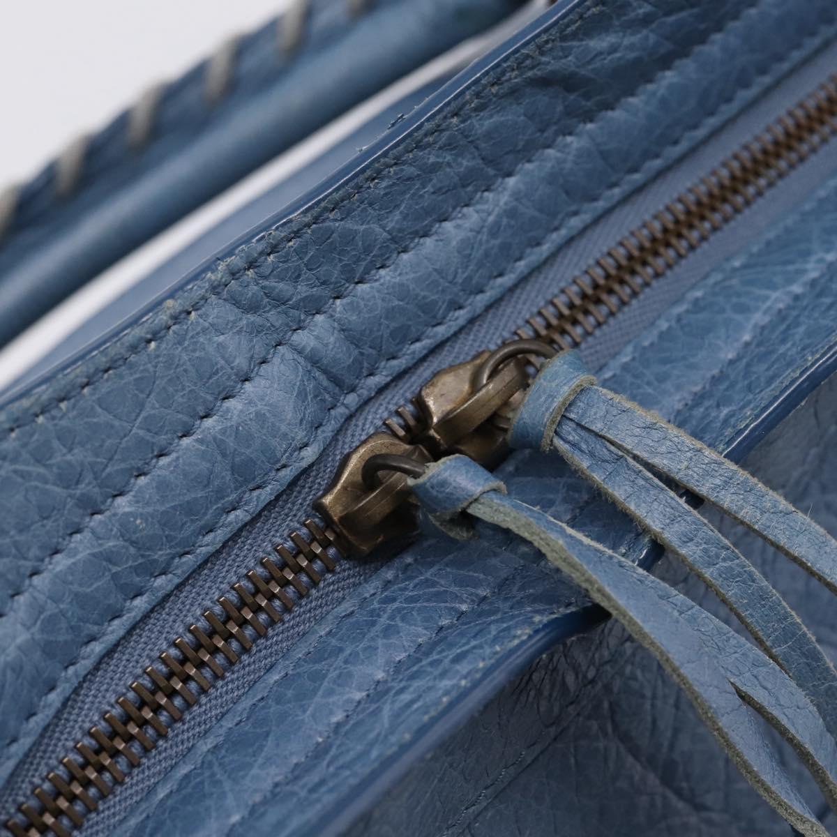 Balenciaga The City Hand Bag Leather 2way Blue 115748 Auth 208567V