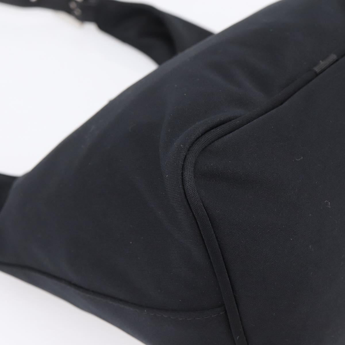 FENDI Mamma Baguette Shoulder Bag Cotton Jersey Black Silver 26686 Auth 208573V