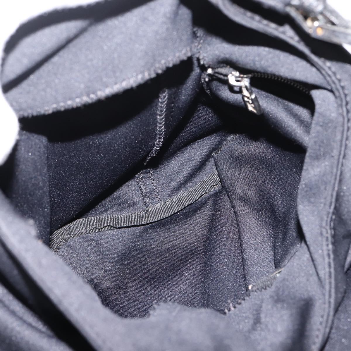 FENDI Mamma Baguette Shoulder Bag Cotton Jersey Black Silver 26686 Auth 208573V