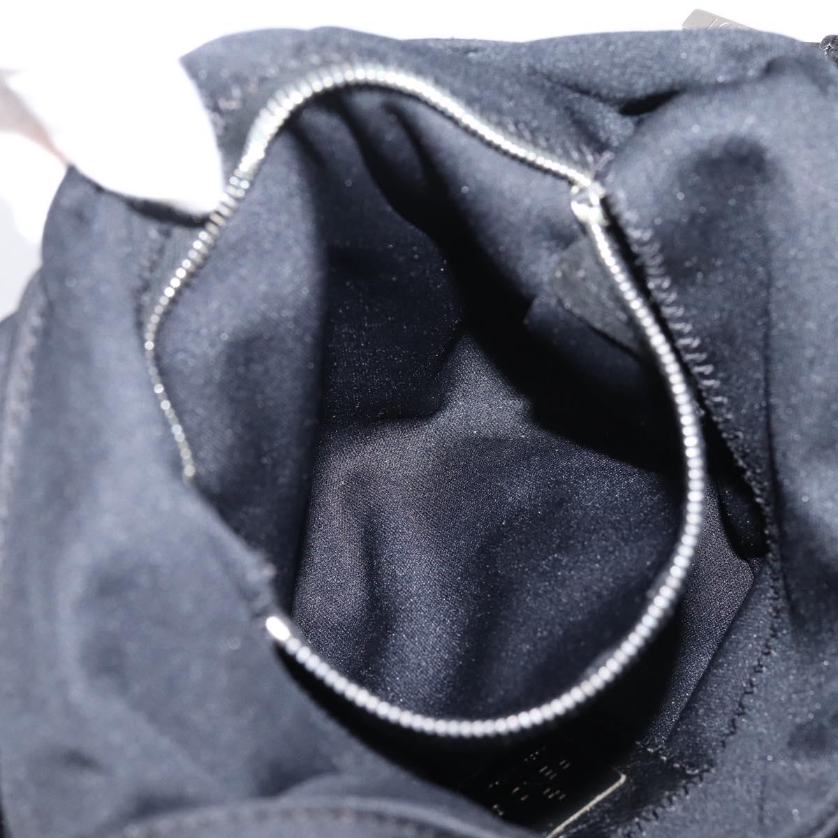 FENDI Mamma Baguette Shoulder Bag Cotton Jersey Black Silver 26686 Auth 208573V