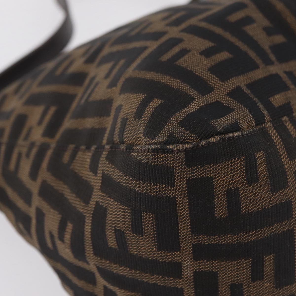 FENDI Zucca Canvas Mamma Baguette Shoulder Bag Brown Black 26426 Auth 208575A