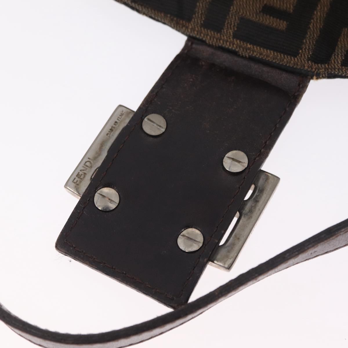 FENDI Zucca Canvas Mamma Baguette Shoulder Bag Brown Black 26426 Auth 208575A