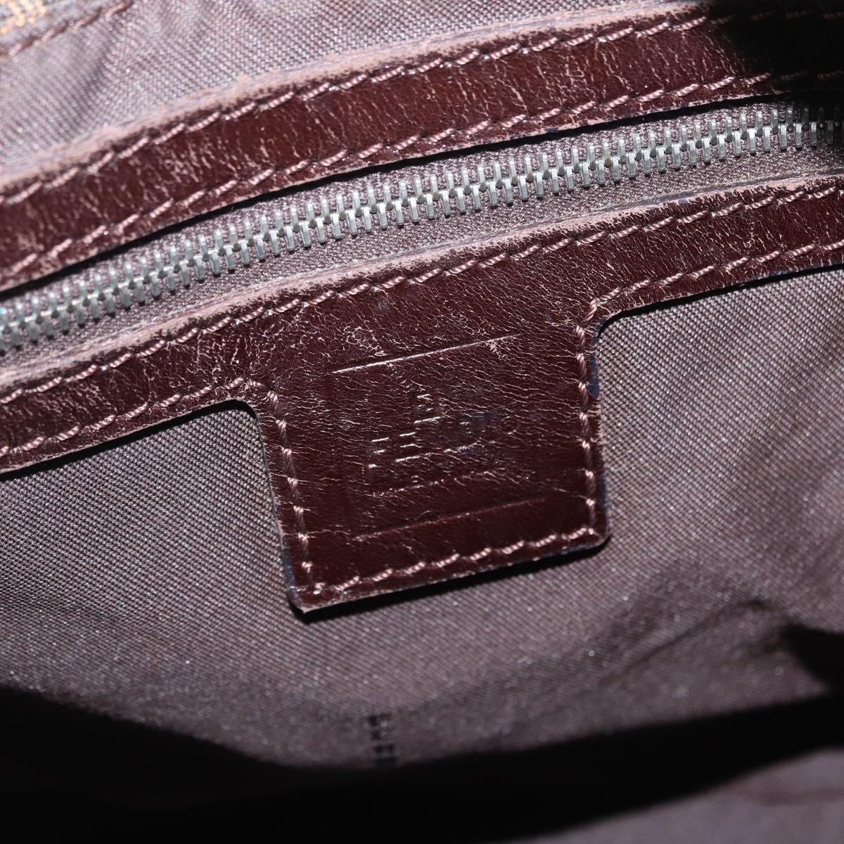 FENDI Zucca Canvas Mamma Baguette Shoulder Bag Brown Black 26426 Auth 208575A